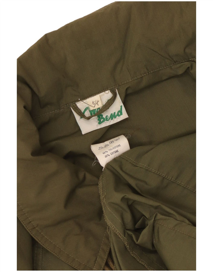 Vintage Herre Windbreaker Jacket IT 54 2XL Khaki Polyester