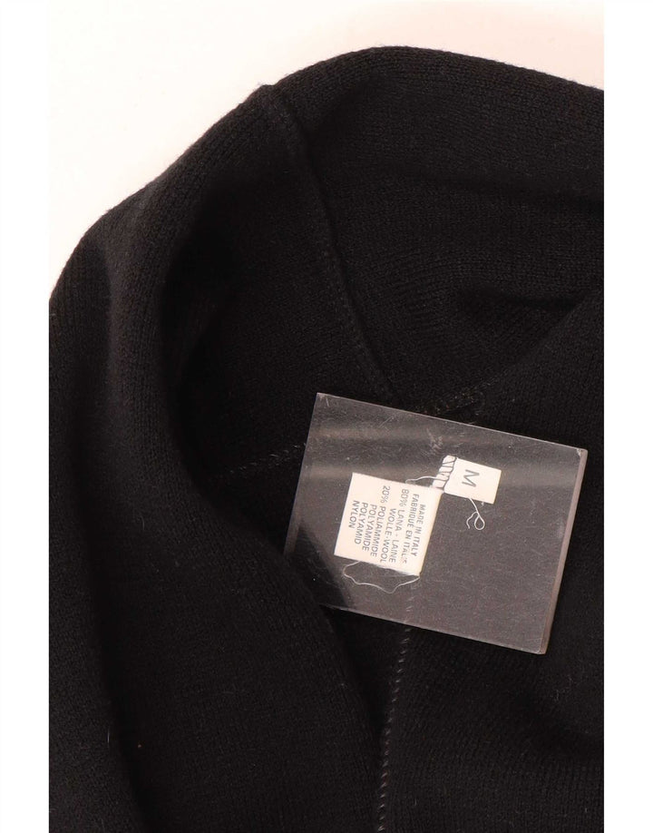 Vintage oversize cardigan sweater til kvinder UK 14 Medium Black Wool