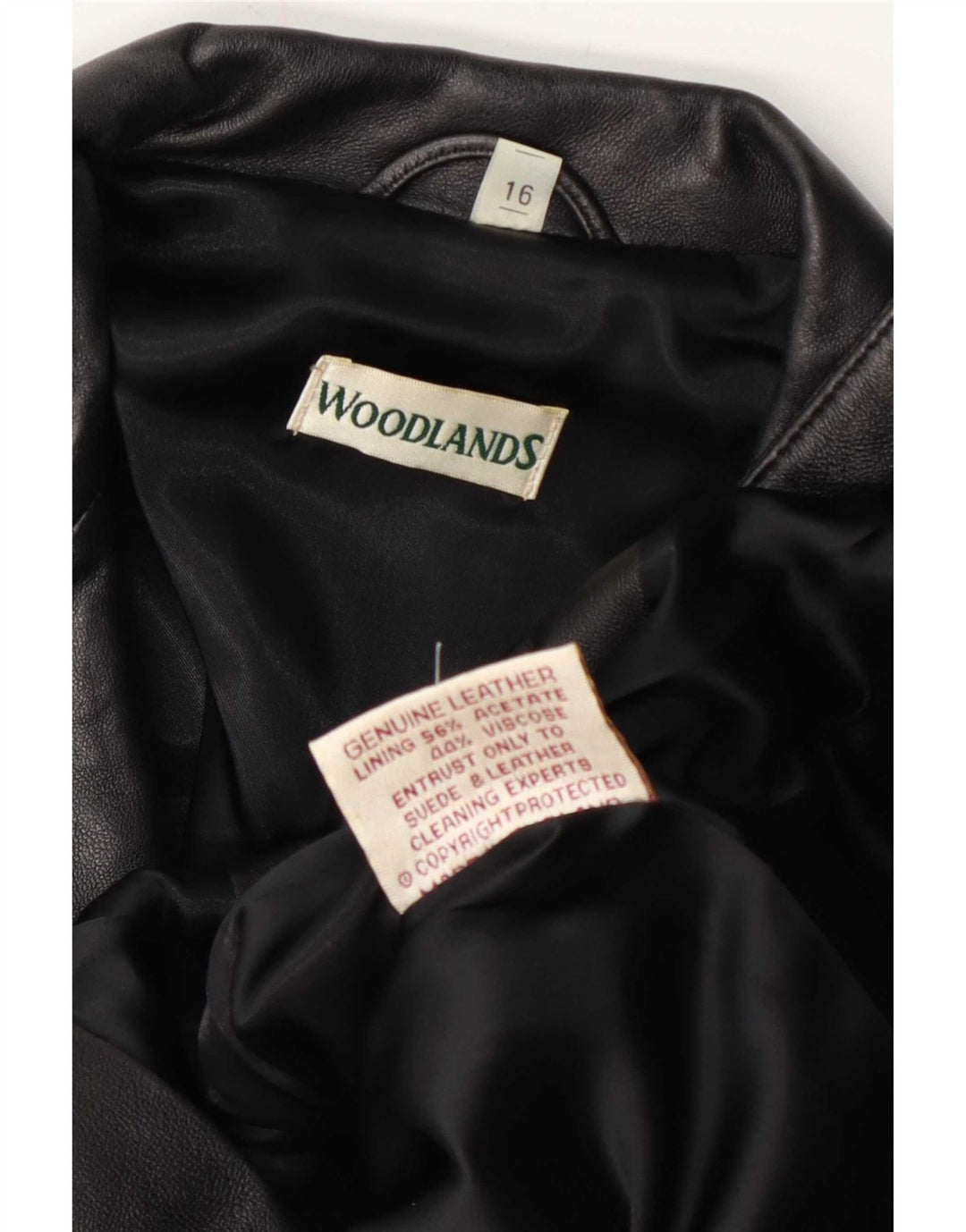 Sardar Womens Woodlands Læder Blazer Jacket UK 16 Large Black