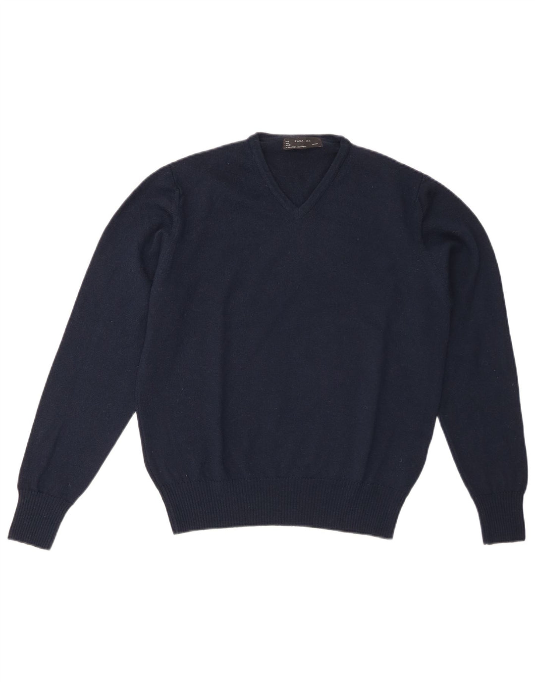Zara Herre V-hals sweater Medium Marineblå Uld