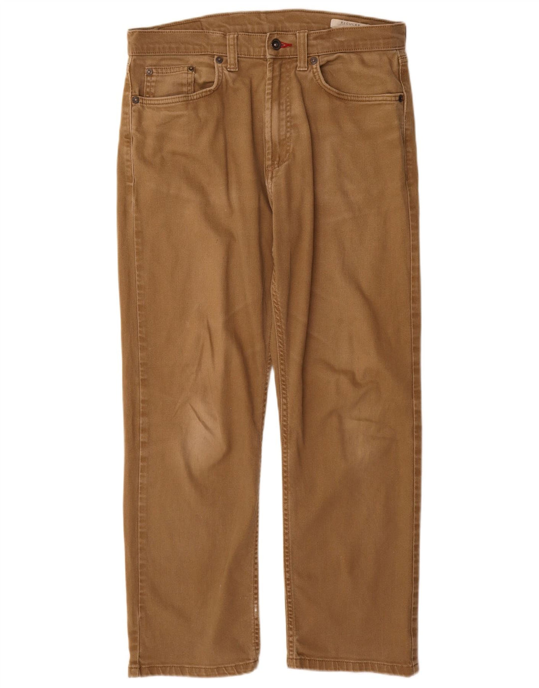 Marks & Spencer Herre Regular Straight Jeans W32 L29 Beige Bomuld