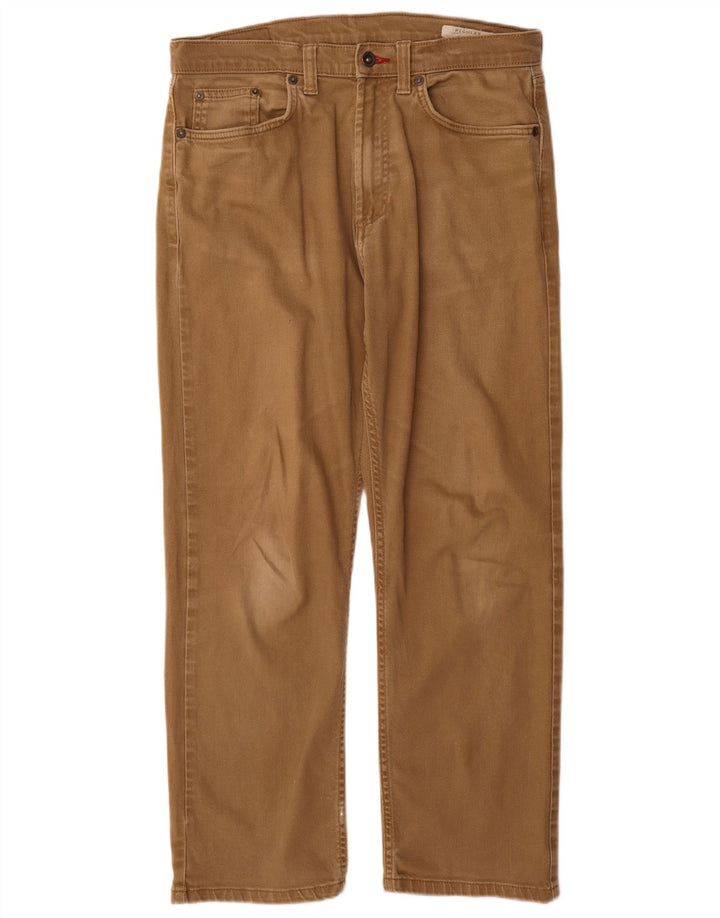 Marks & Spencer Herre Regular Straight Jeans W32 L29 Beige Bomuld