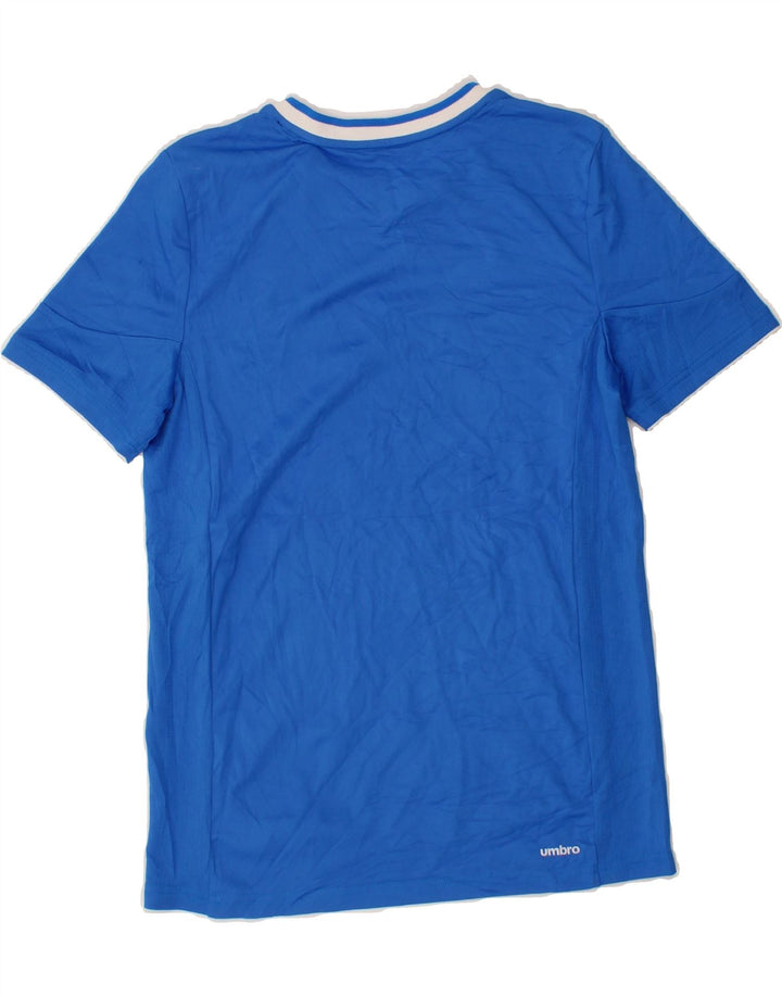 UMBRO Boys T-Shirt Top 15-16 Years XL  Blue Geometric Polyester Vintage Umbro and Second-Hand Umbro from Messina Hembry 