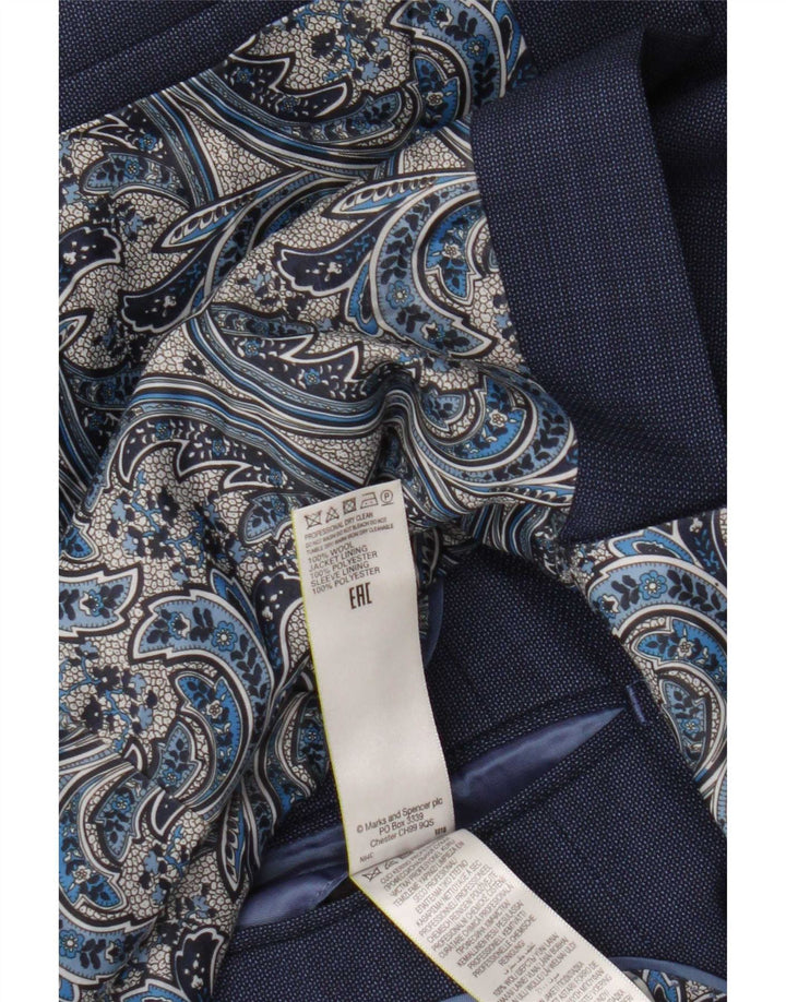 Marks & Spencer Herre 2-knaps blazerjakke UK 38 Medium Blue Wool