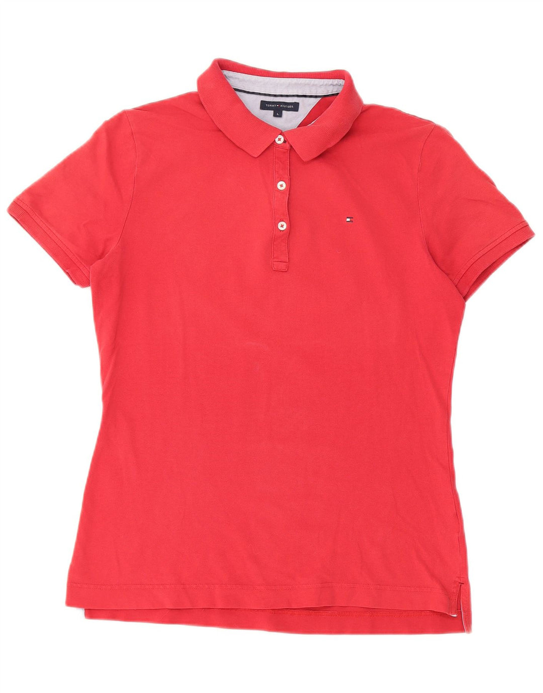 Tommy Hilfiger Dame Polo Shirt UK 14 Large Red