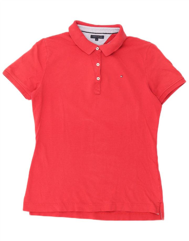 Tommy Hilfiger Dame Polo Shirt UK 14 Large Red