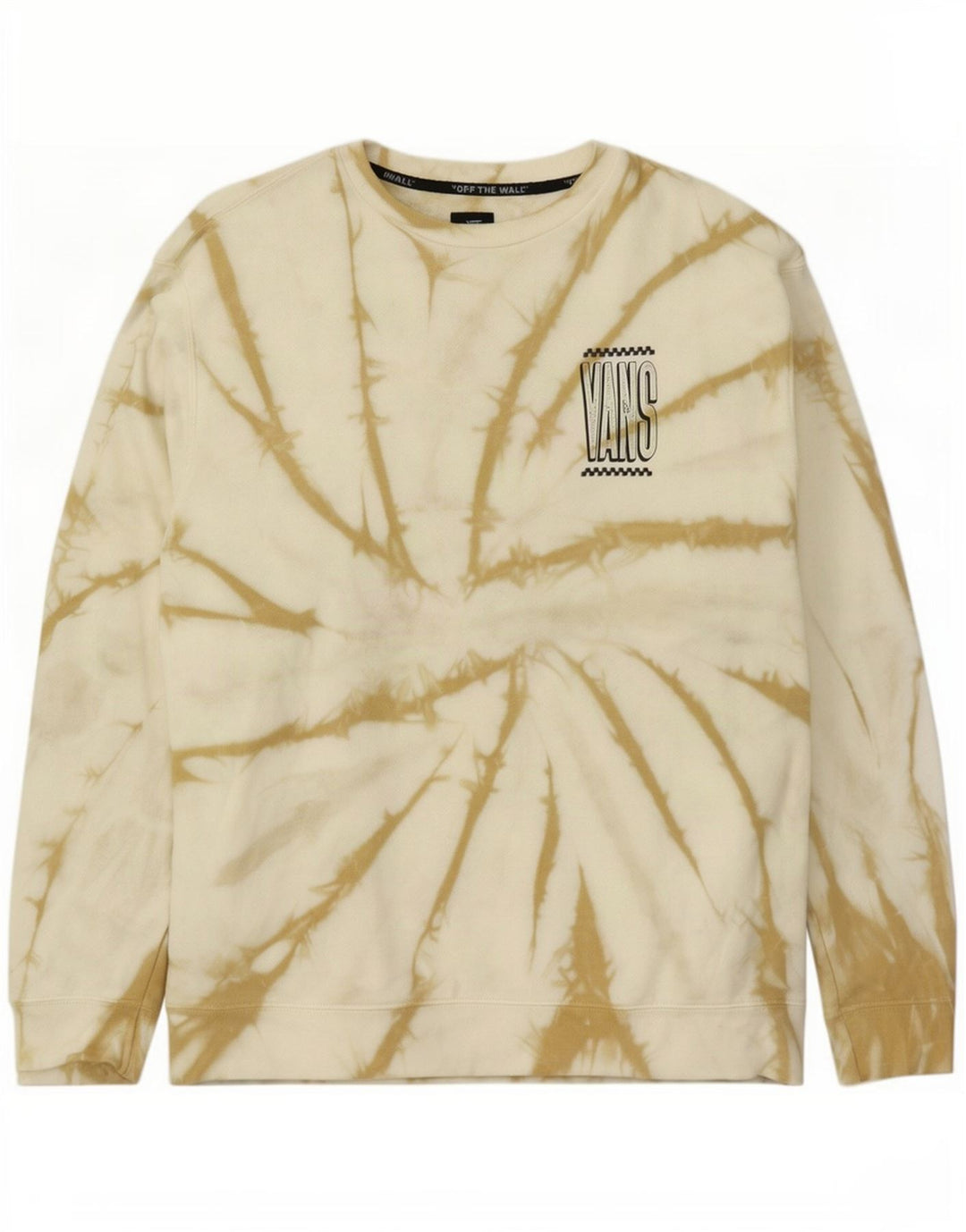 Vans Herre Grafisk Sweatshirt Jumper Large Off White Tie Dye Bomuld
