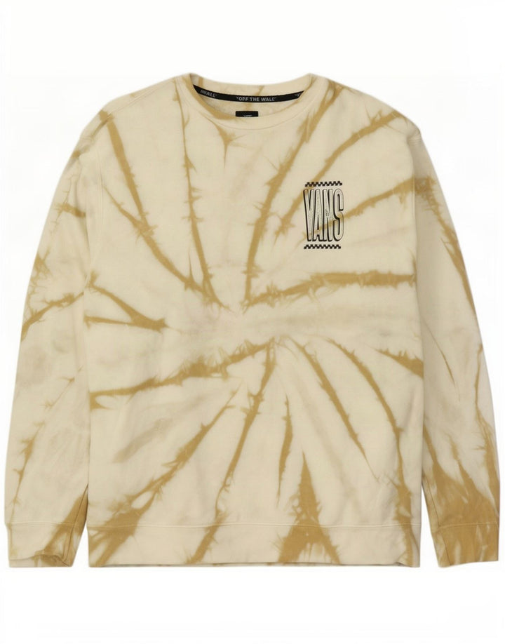 Vans Herre Grafisk Sweatshirt Jumper Large Off White Tie Dye Bomuld