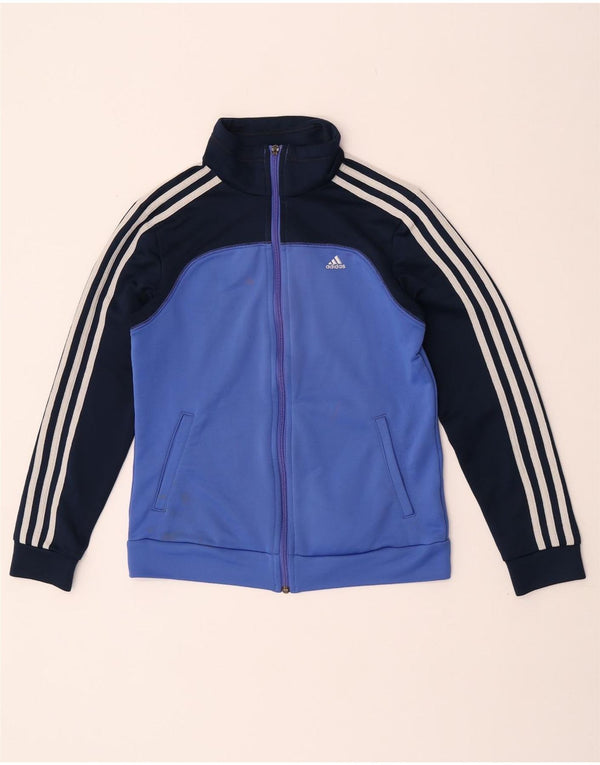 Adidas Womens Climalite træningsdragt Topjakke UK 4/6 XS Blue Colourblock