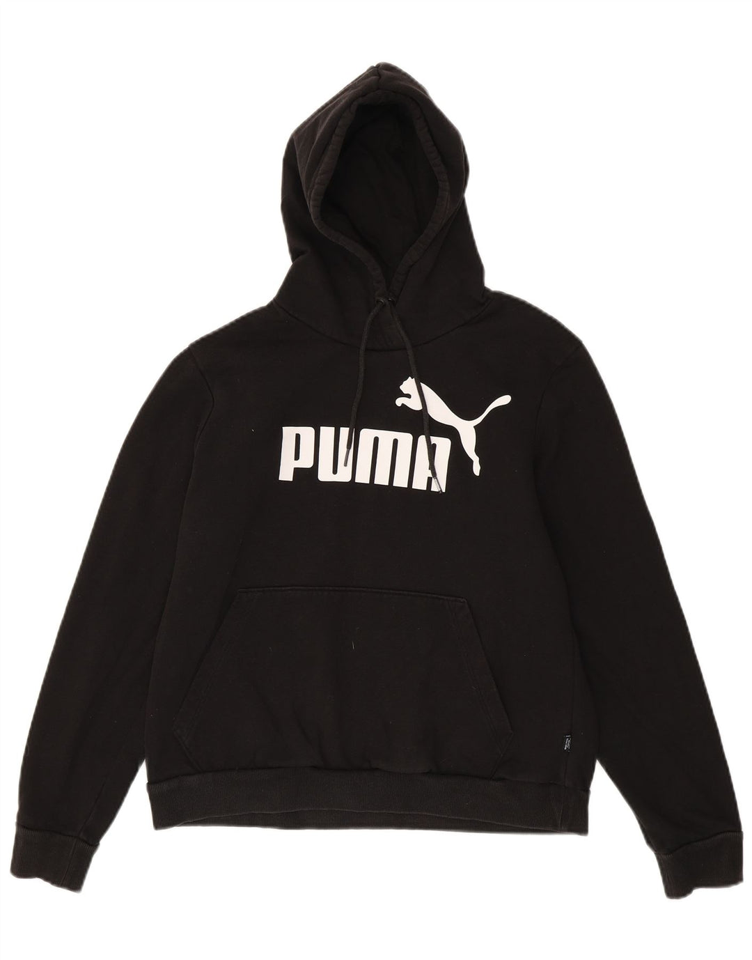 Puma Graphic Hoodie Jumper UK 16 Large Black Bomuld