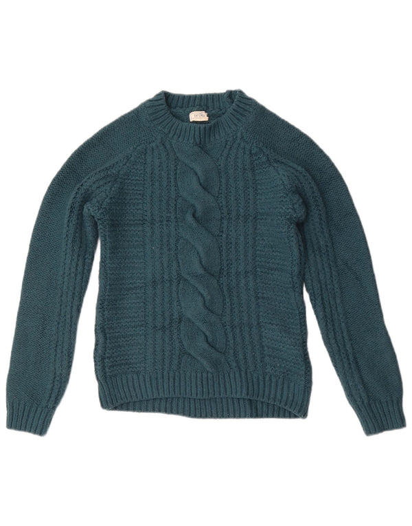 Fat Face Dame Jumper Sweater UK 6 XS Grøn Akryl