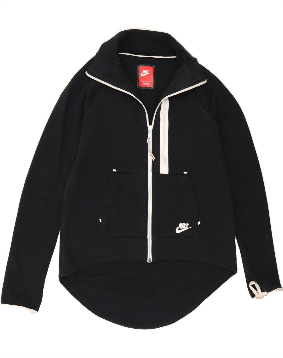 NIKE Womens Tracksuit Top Jacket UK 14 Medium Black Cotton Vintage Nike and Second-Hand Nike from Messina Hembry 