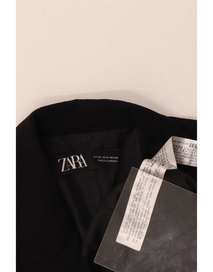 Zara Dame 1-knaps blazerjakke EU 38 Lille sort polyester