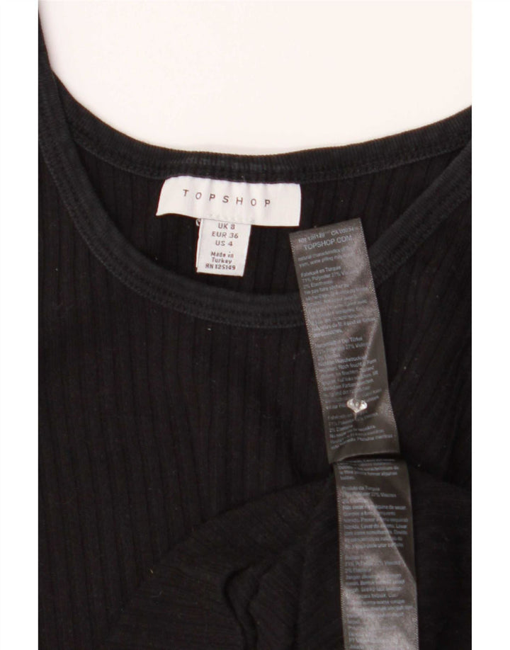 Topshop Dame Cami Top UK 8 Small Black Polyester