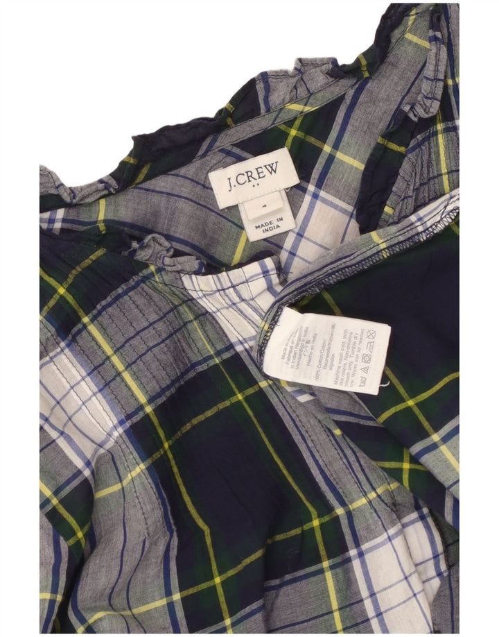 J. CREW Dame Pullover Shirt Bluse US 4 Small Navy Blue Ternet Bomuld