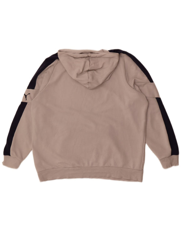 Puma Mens Graphic Hoodie Jumper XL Grey Colourblock Cotton