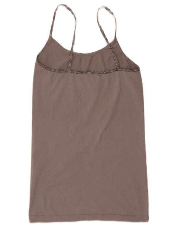 Benetton Womens Crop Cami Top UK 8 Small Grå Polyamid