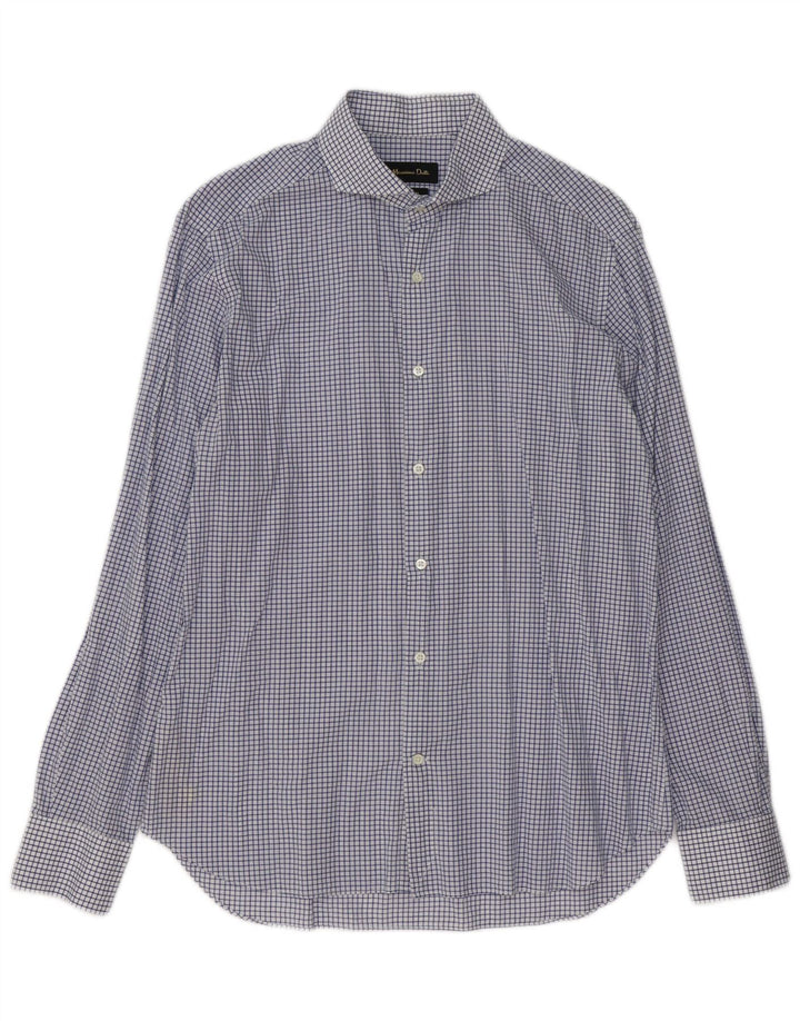 Massimo Dutti Herreskjorte str. 42 16 1/2 Stor blå ternet bomuld