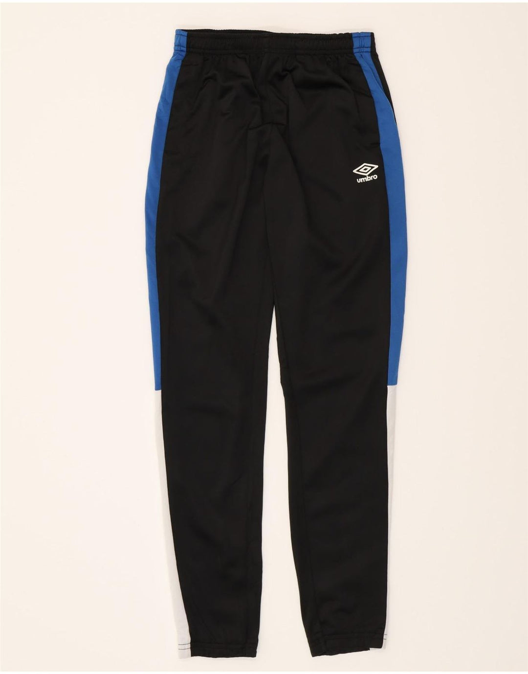 UMBRO Boys Tracksuit Trousers 13-14 Years  Black Colourblock Polyester Vintage Umbro and Second-Hand Umbro from Messina Hembry 