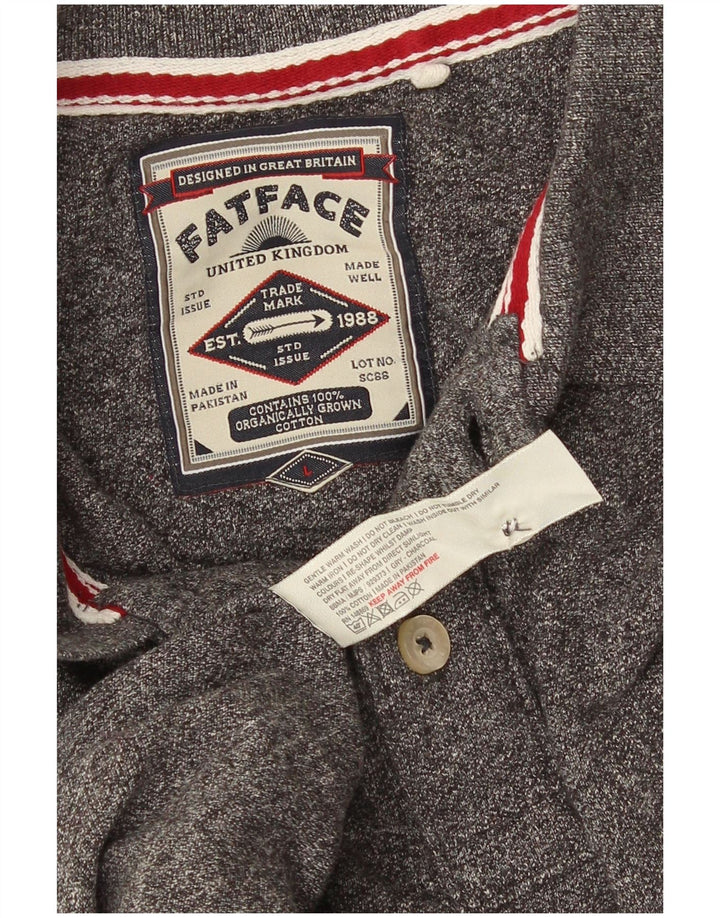 Fat Face Herre Polo Shirt Stor Grå Flecked Bomuld