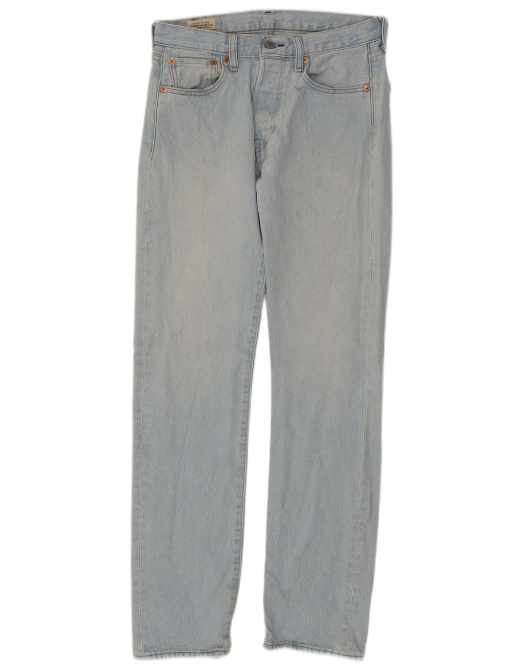 LEVI'S Herre 501 Straight Jeans W28 L32 Blå Bomuld