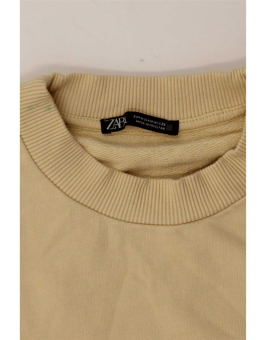 Zara Dame Sweatshirt Jumper UK 14 Medium Gul Bomuld