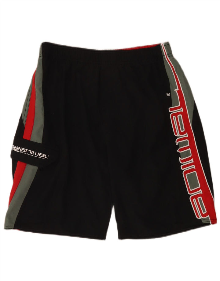 Animal Mens Graphic Swimming Shorts Medium  Black Colourblock Polyester