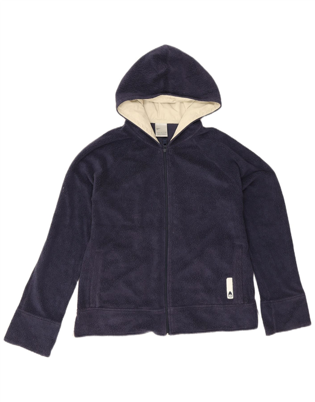 Nike dame fleecejakke med hætte US 12/14 Stor marineblå polyester