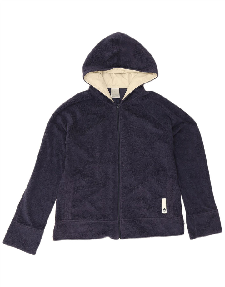 Nike dame fleecejakke med hætte US 12/14 Stor marineblå polyester
