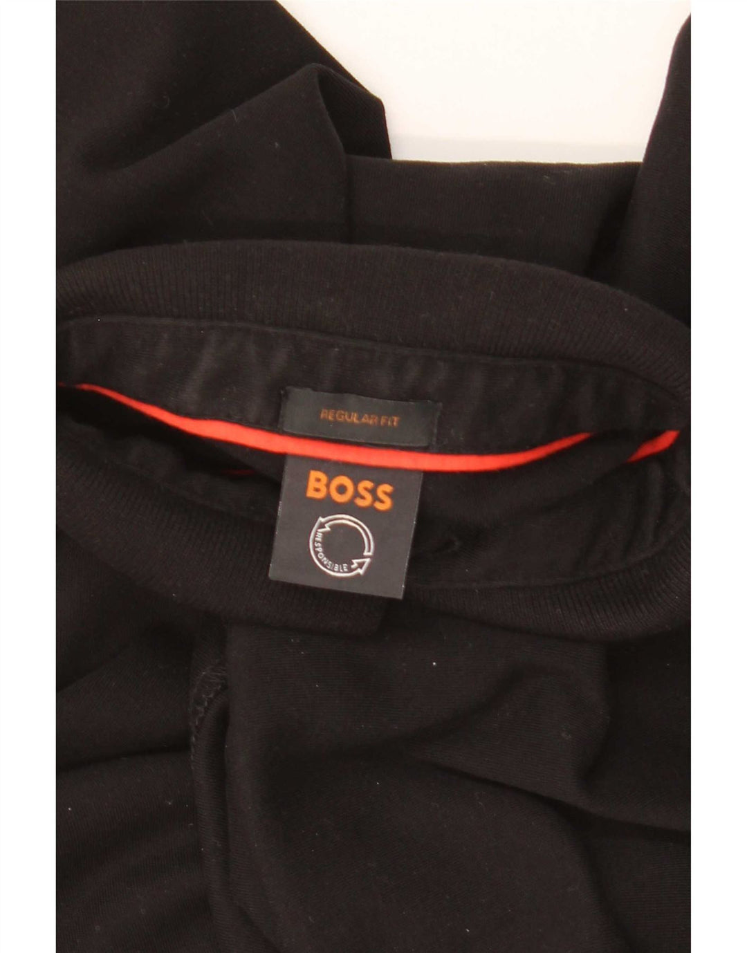 Hugo Boss Langærmet herre poloshirt med normal pasform Medium sort bomuld