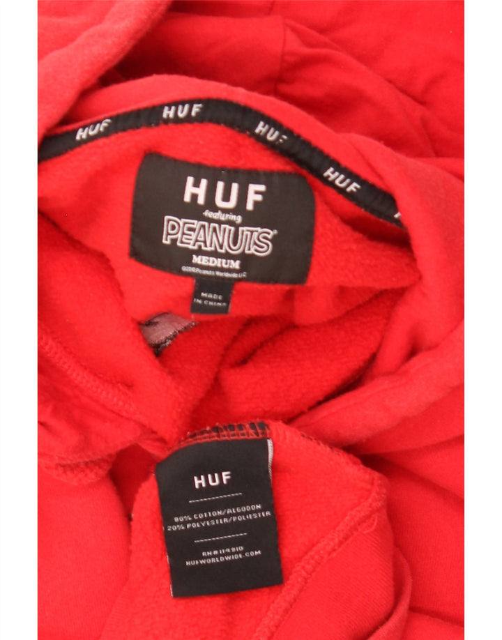 HUF Herre Peanuts Graphic Hoodie Jumper Medium Rød Bomuld