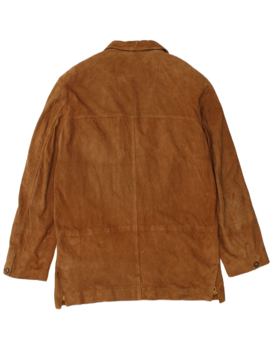 Vintage herre 3 knap ruskind blazerjakke IT 48 medium brunt læder