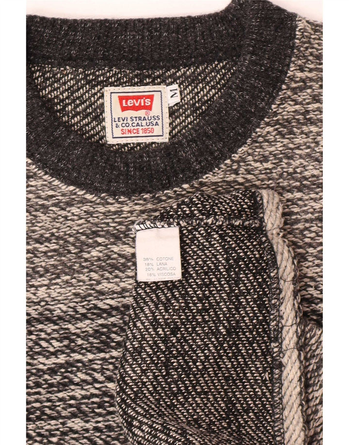 Levi's Herre sweater med rund hals, mellemgrå stribet bomuld