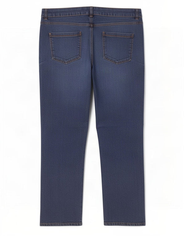 M&Co Dame Straight Jeans UK 18 XL W38 L29 Blå Bomuld