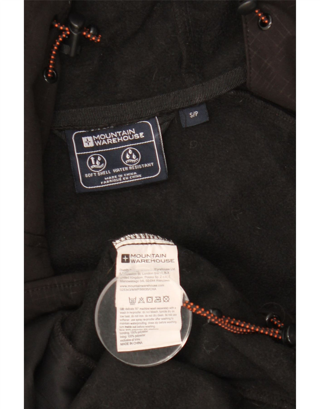 Mountain Warehouse Herre Hooded Windbreaker Jacket UK 36 Small Black