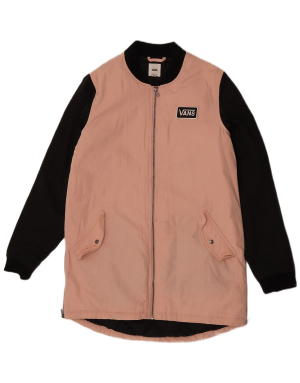 Vans Dame Windbreaker Coat UK 10 Small Pink Colourblock Polyester