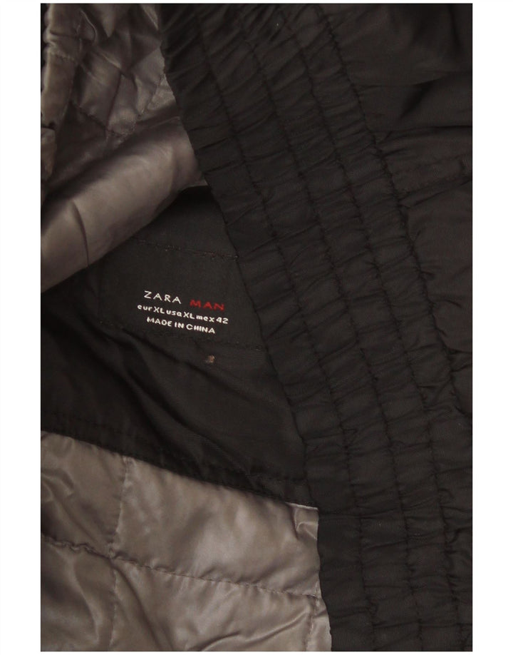 Zara Herre Windbreaker Jacket UK 42 XL Sort