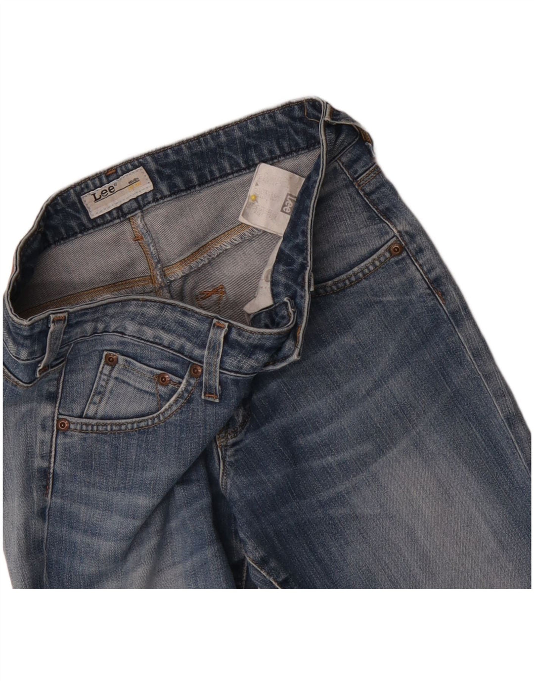 Lee Kvinder Distressed Slim Jeans W27 L33 Blå