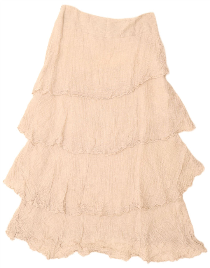 VINTAGE Højtaljet nederdel med høj talje til kvinder W28 Medium Beige