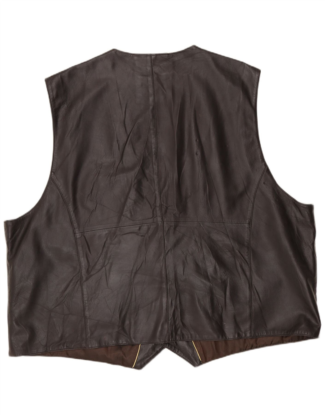 Vintage herre læder vest 2XL brunt læder