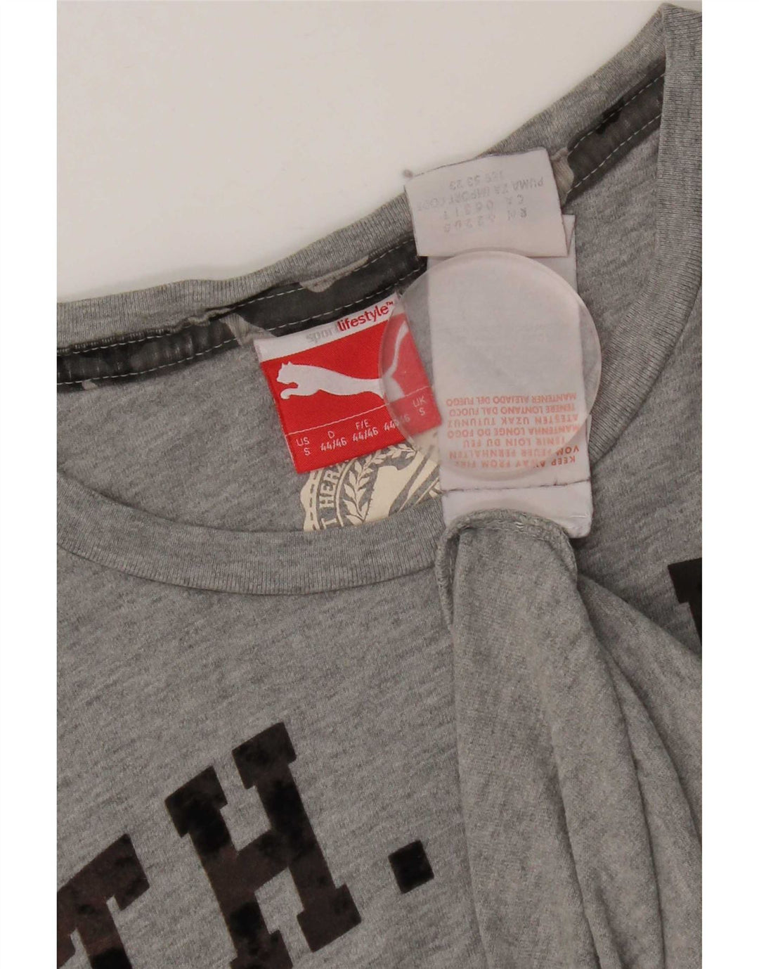 Puma Herre Grafisk T-Shirt Top Lille Grå Bomuld