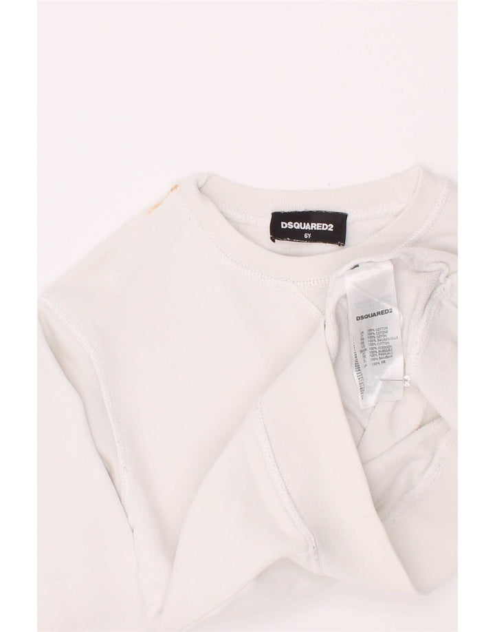Dsquared2 piger grafisk sweatshirt jumper 5-6 år hvid bomuld