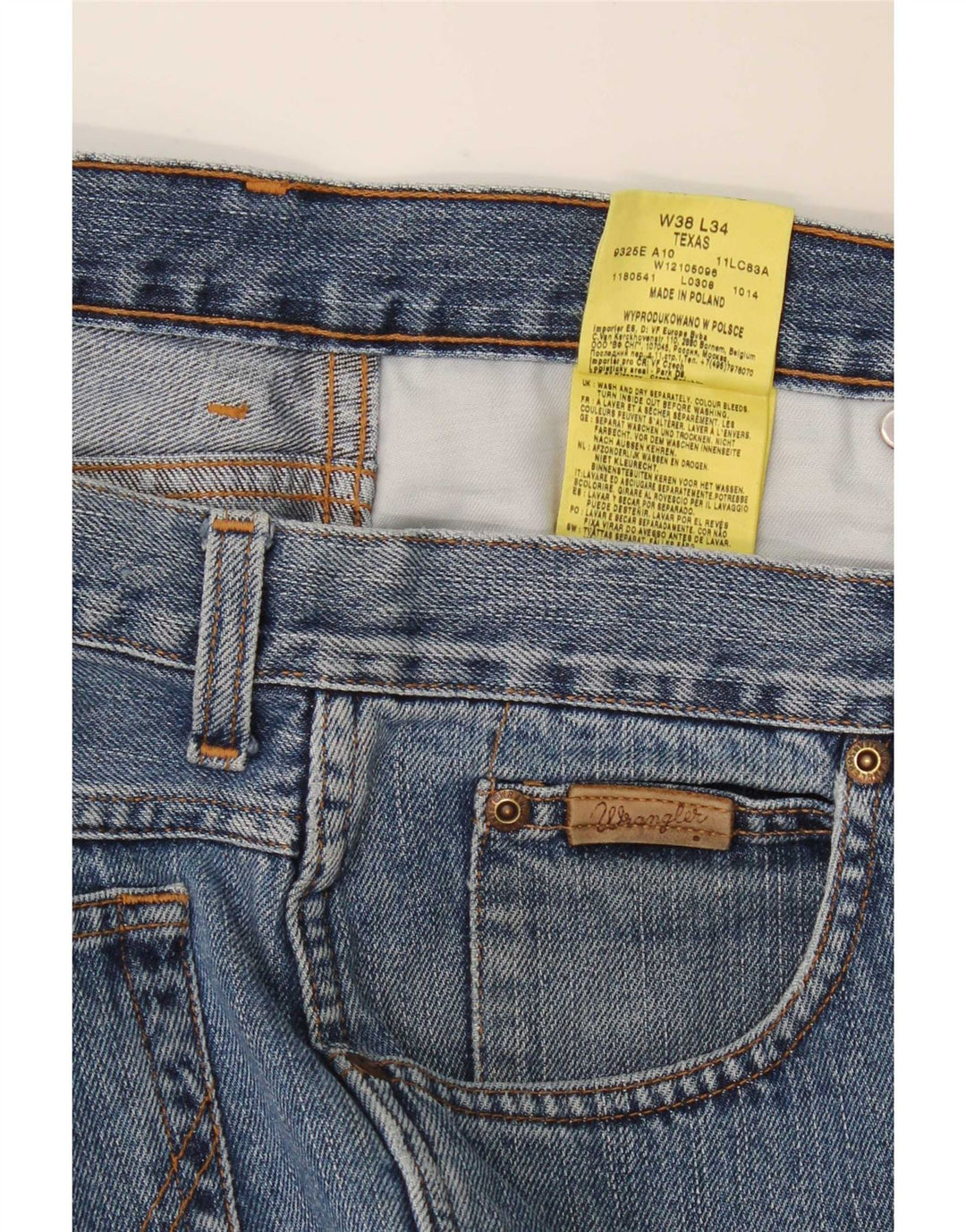 Wrangler Herre Texas Straight Jeans W38 L34 Blå Bomuld