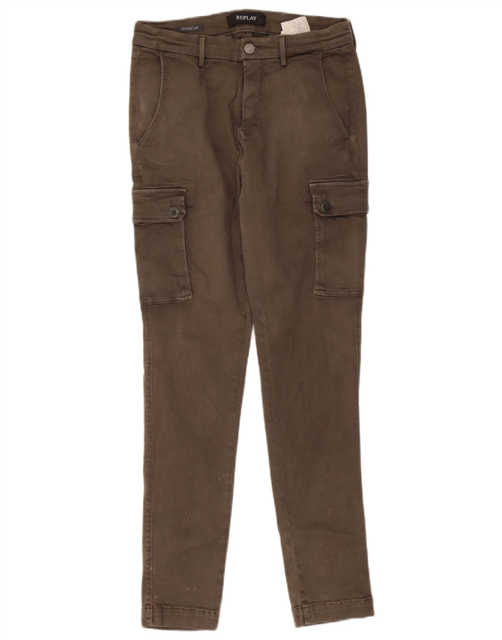 Replay Herre Slim Cargo Bukser W29 L29 Khaki Bomuld