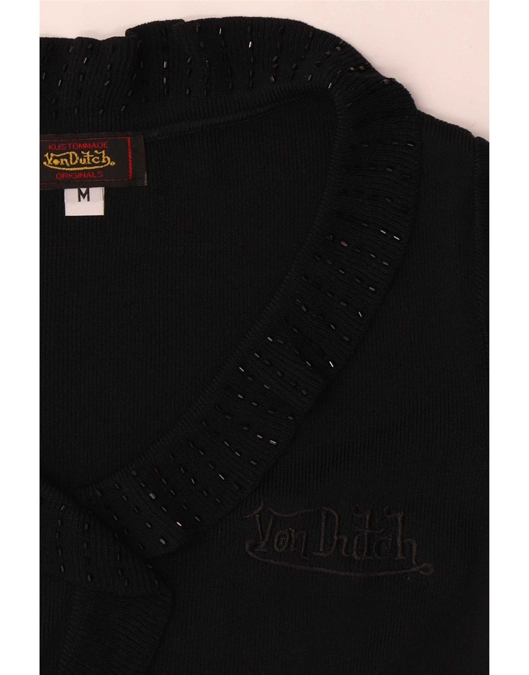 Von Dutch Womens Bluse Top UK 12 Medium Black Microfibers