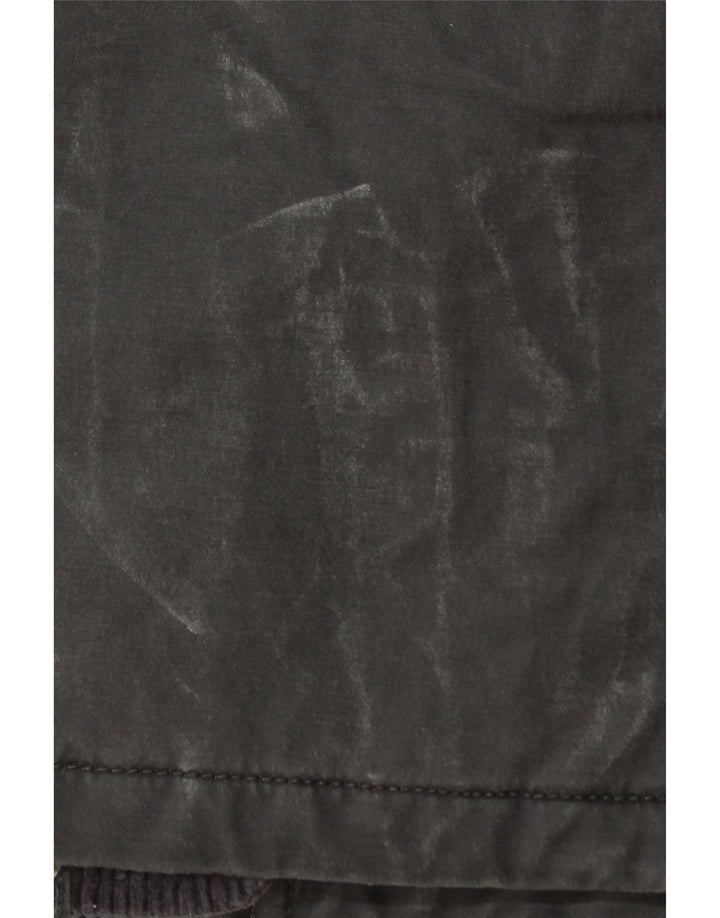 Fat Face Dame Military Hætte Vokset Jakke UK 14 Large Black