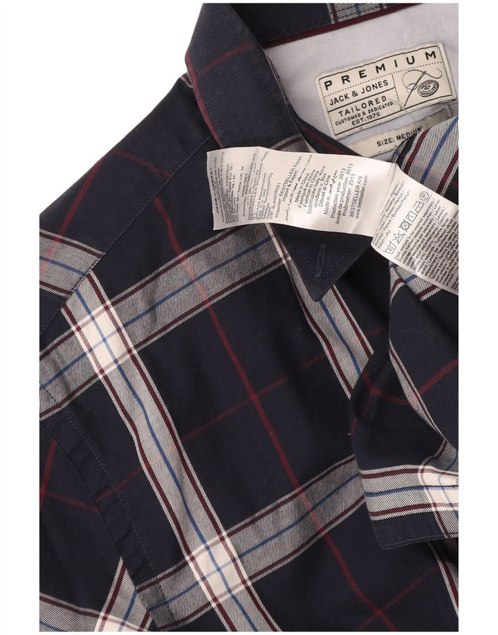 Jack & Jones herreskjorte medium marineblå ternet bomuld