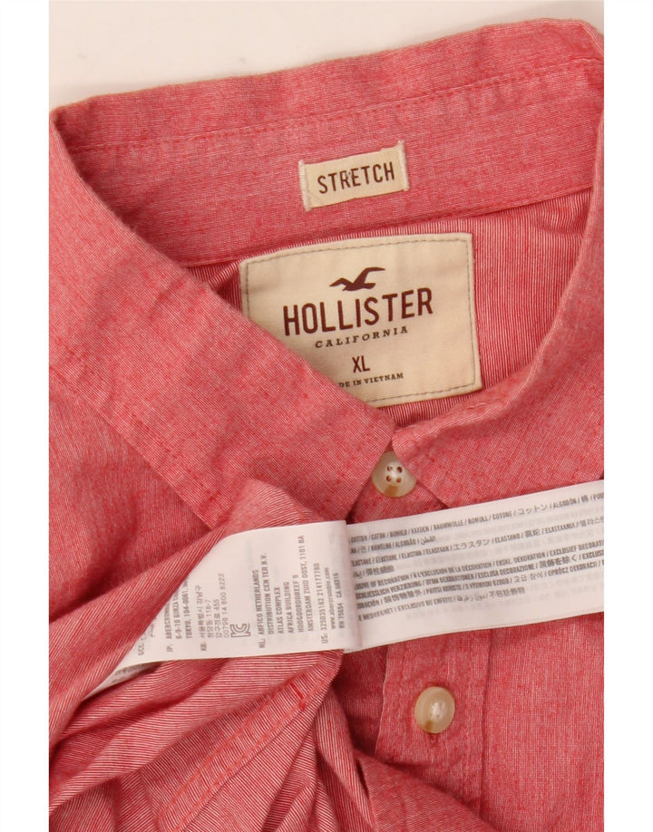 HOLLISTER Herreskjorte XL Rød Bomuld