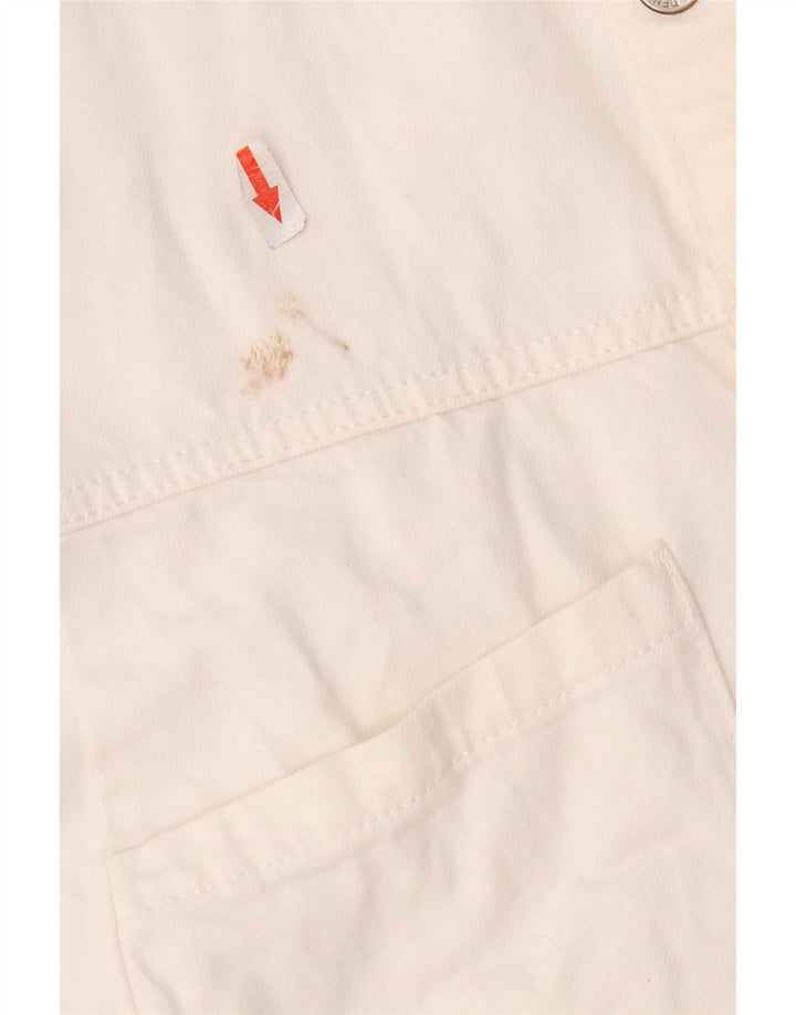 Zara Girls Denim Playsuit 13-14 År Hvid Bomuld