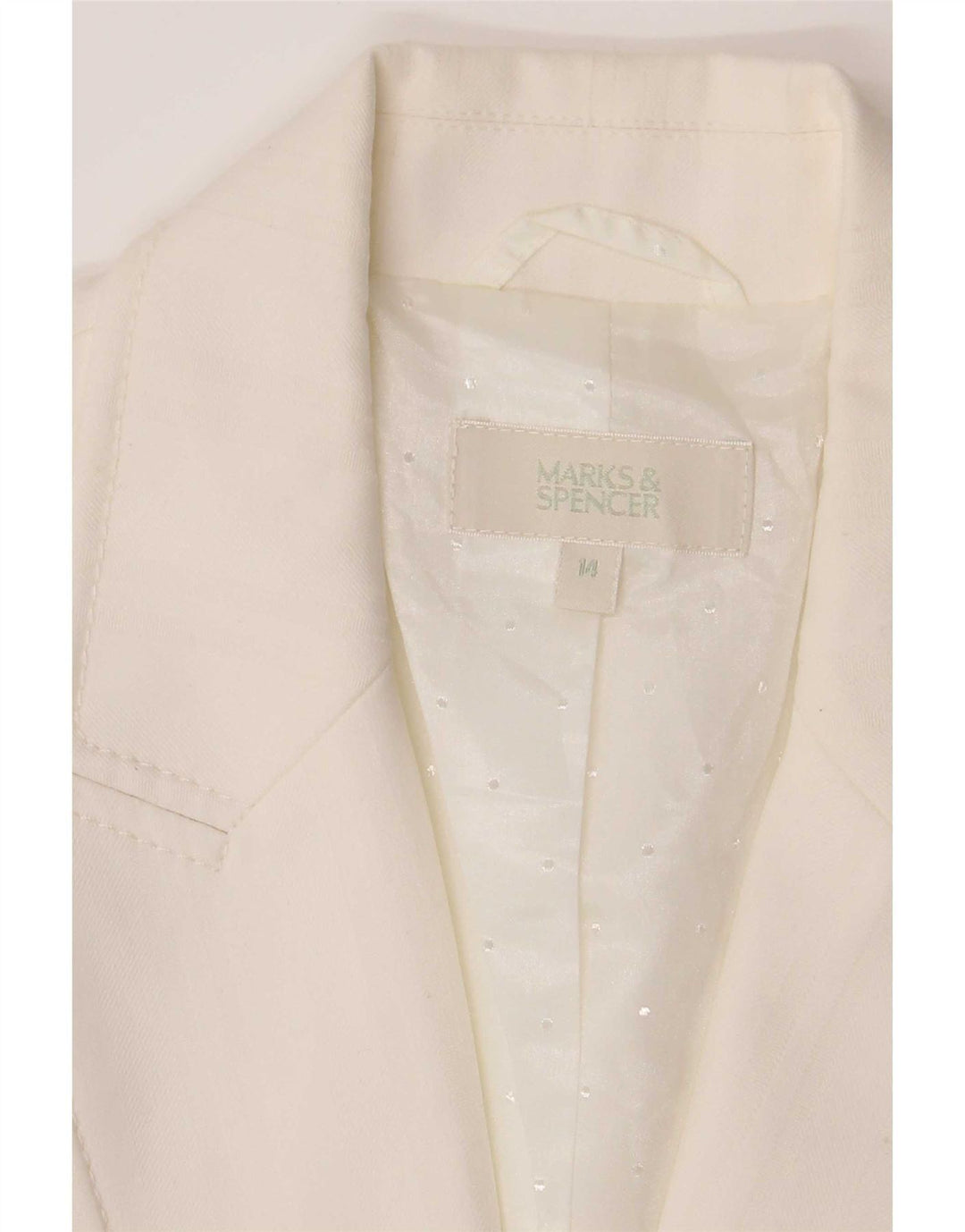 Marks & Spencer Dame 2-knaps blazerjakke UK 14 Medium White Polyester